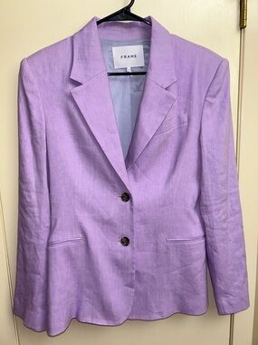 Frame “The Femme” Lilac Linen Blend Blazer - Women
